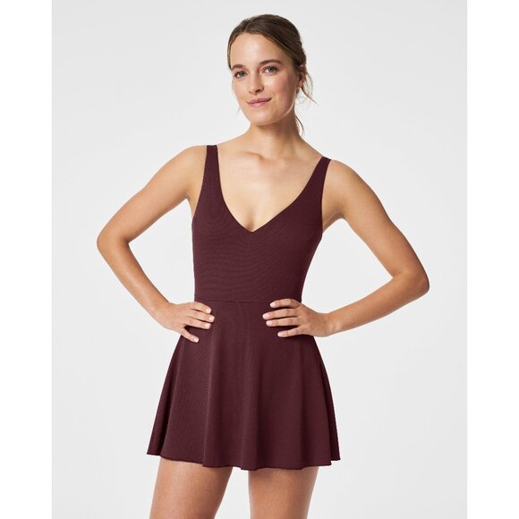 NWT SPANX Womens Size Large Textured Pique Shaping One-Piece Suit Swim Dress NEW - Picture 2 of 10